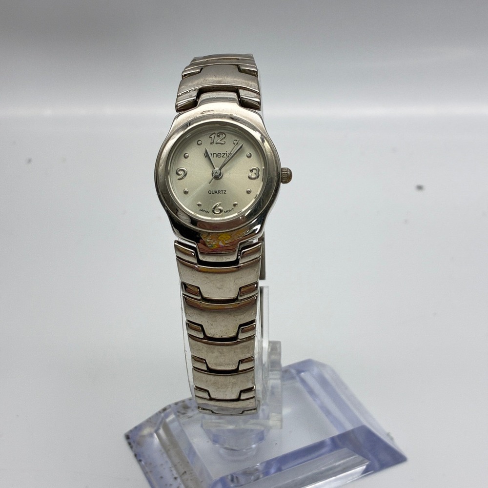 Venezia Accutime Silver Tone Quartz Watch 8819-142 Japan Movt Stainless Steel